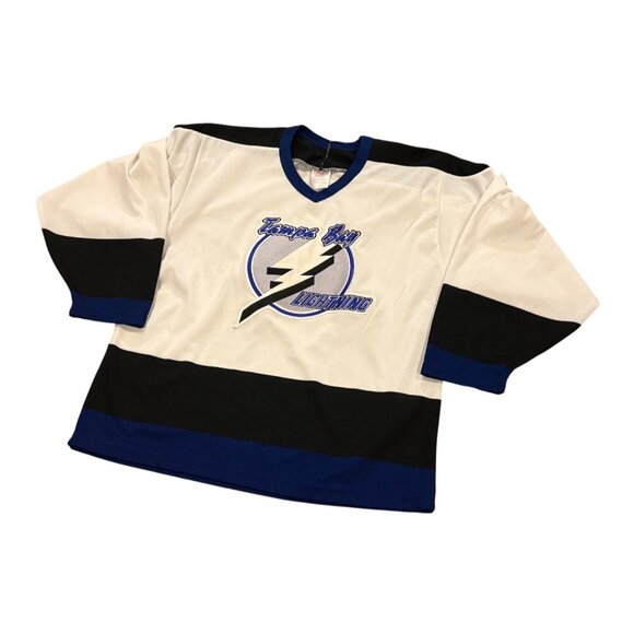 Vintage 90's CCM Maska Tampa Bay Lightning Stitched White NHL Jersey Men's M - Picture 4 of 6